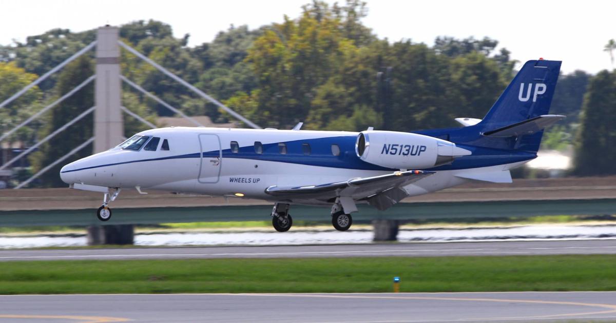 Private aviation group Wheels Up operates light jet aircraft.